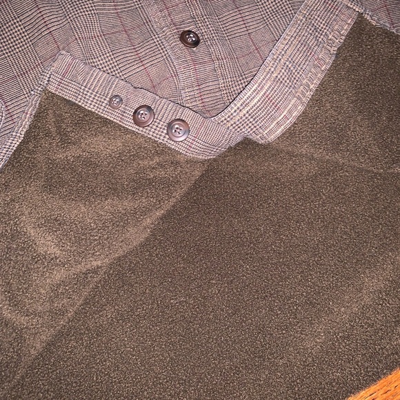 Vintage Houndstooth Plaid Fleece Lined Insulated Button Barn Coat Jacket Shirt L - Picture 13 of 15